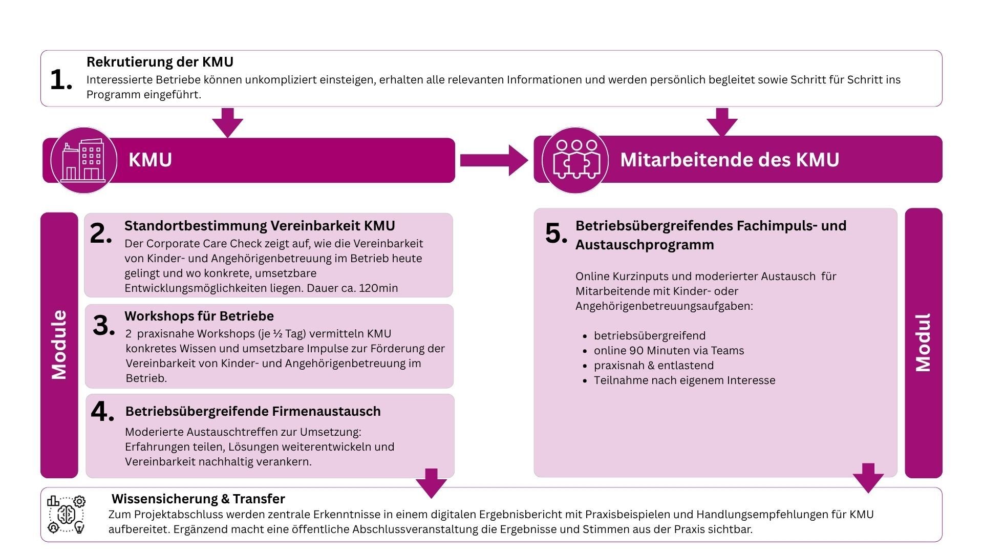 Ziel 1 Praxisnahe Informationsplattform für KMU & Mitarbeitende zu Vereinbarkeit und Gleichstellung aufbauen